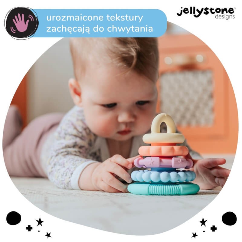 Silikonowa wieża gryzak pastelowa / Jellystone