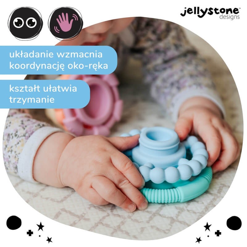 Silikonowa wieża gryzak pastelowa / Jellystone