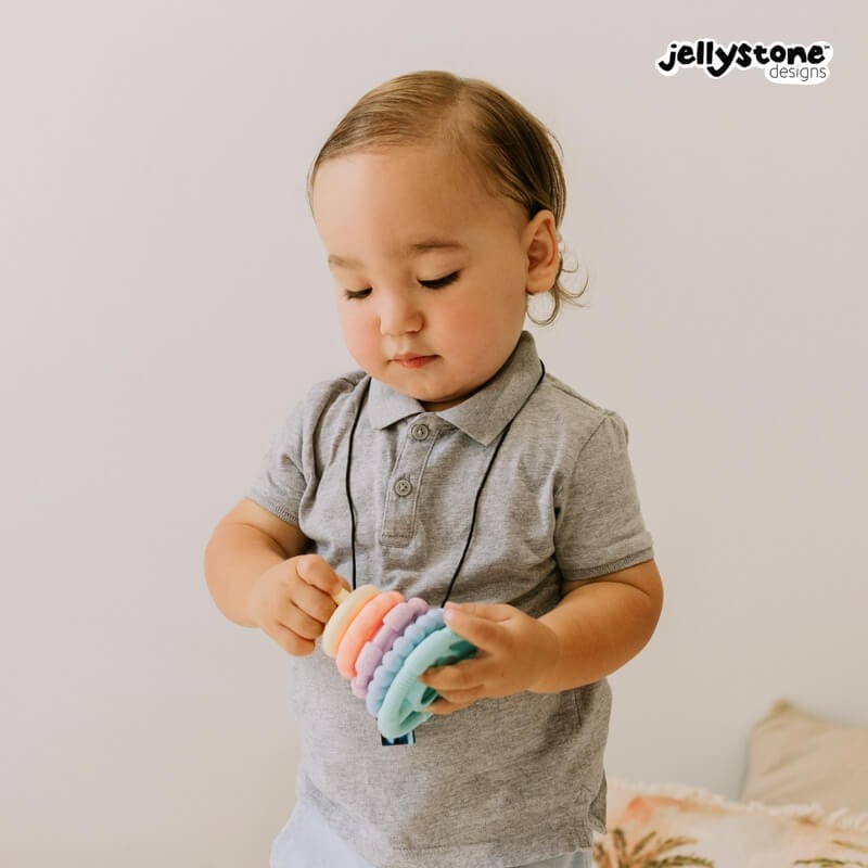 Silikonowa wieża gryzak pastelowa / Jellystone