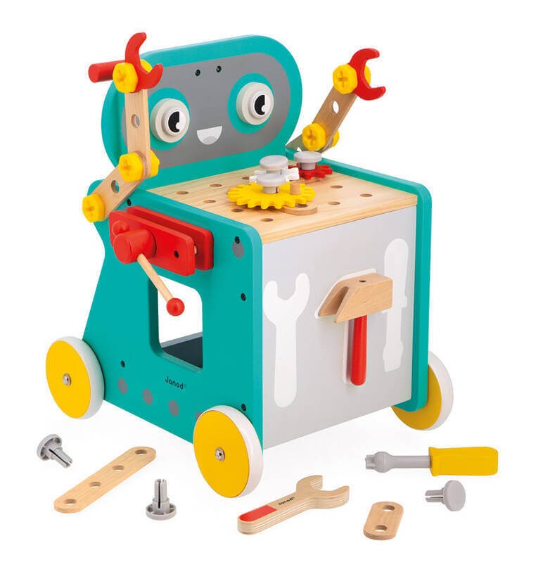 Wózek warsztat magnetyczny z narzędziami Robot Brico ‘Kids 18 m+ / Janod