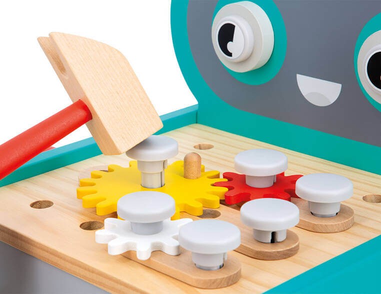 Wózek warsztat magnetyczny z narzędziami Robot Brico ‘Kids 18 m+ / Janod