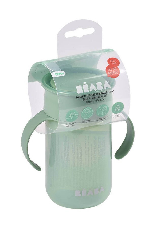 Kubek treningowy 360° - sage green / Beaba