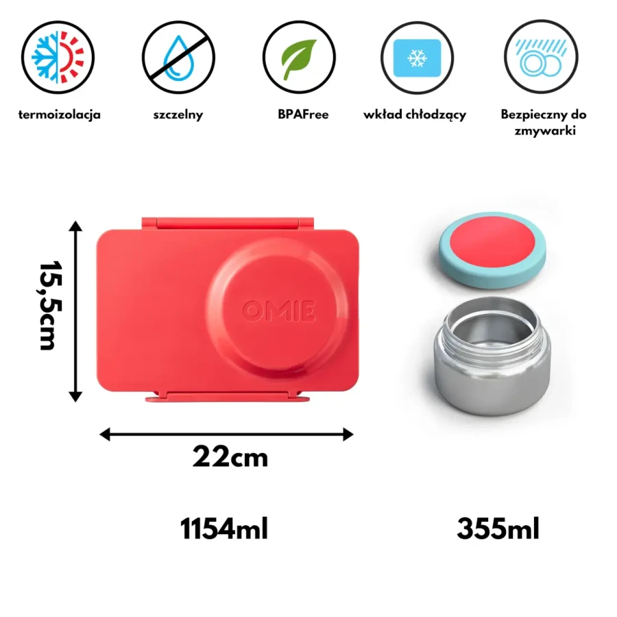 OMIEBOX UP lunch box z termosem, Cherry Pink / OMIE