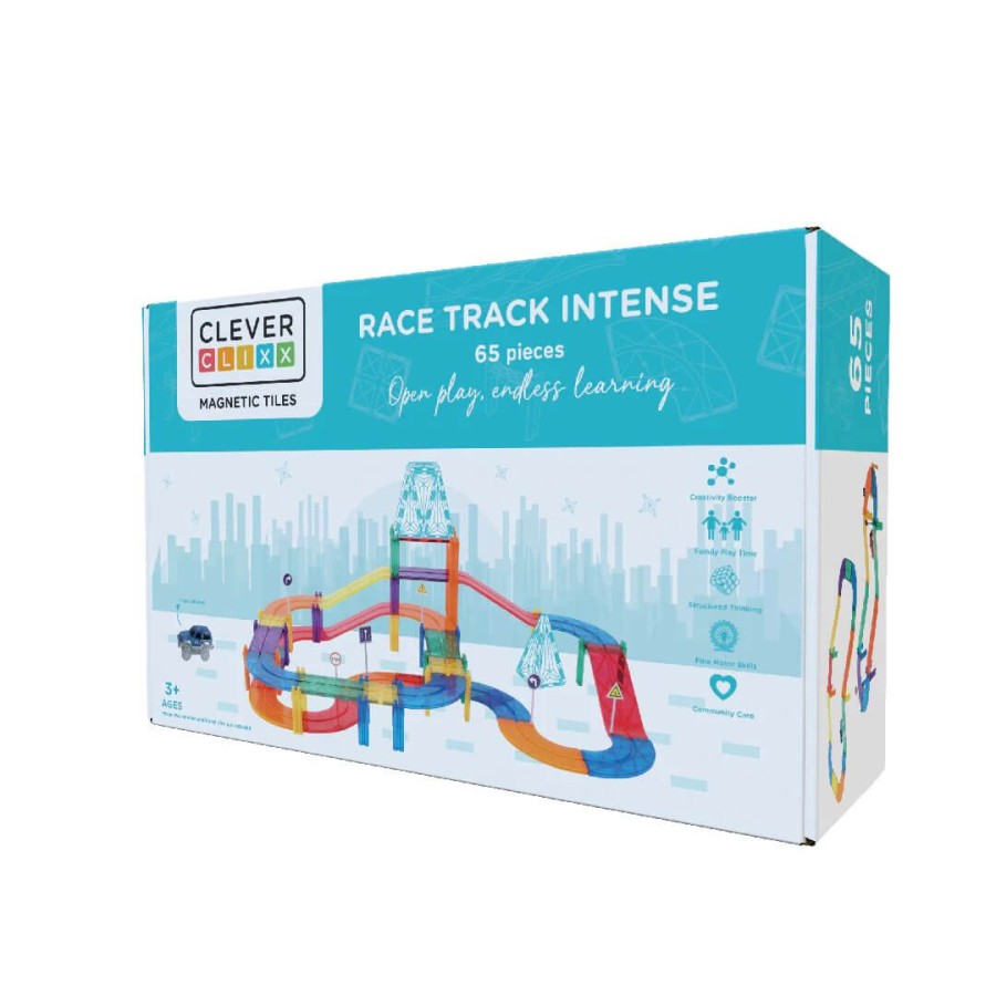 Klocki magnetyczne Race Track Intense - 65 el. / Cleverclixx