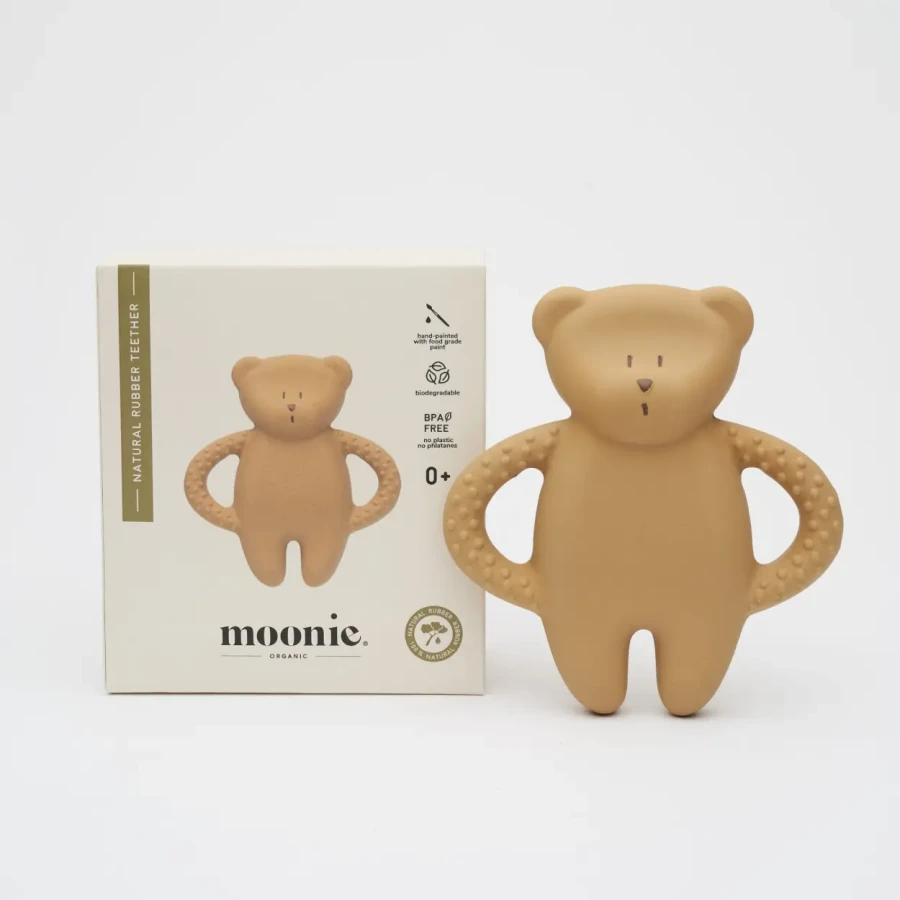 Gryzak z naturalnego kauczuku - miś cappuccino / Moonie