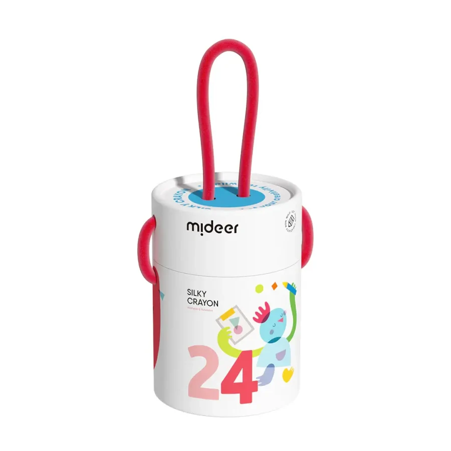 Wiaderko szybkoschnących, miękkich zmywalnych kredek (24 kolory) / Mideer