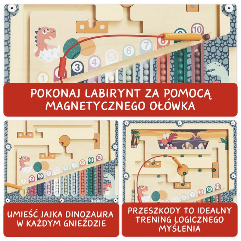 Labirynt magnetyczny Jaja dinozaura, 3+ / TOPBRIGHT