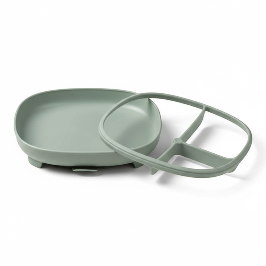 Talerzyk z przyssawką 2w1, szałwiowy / b.box
