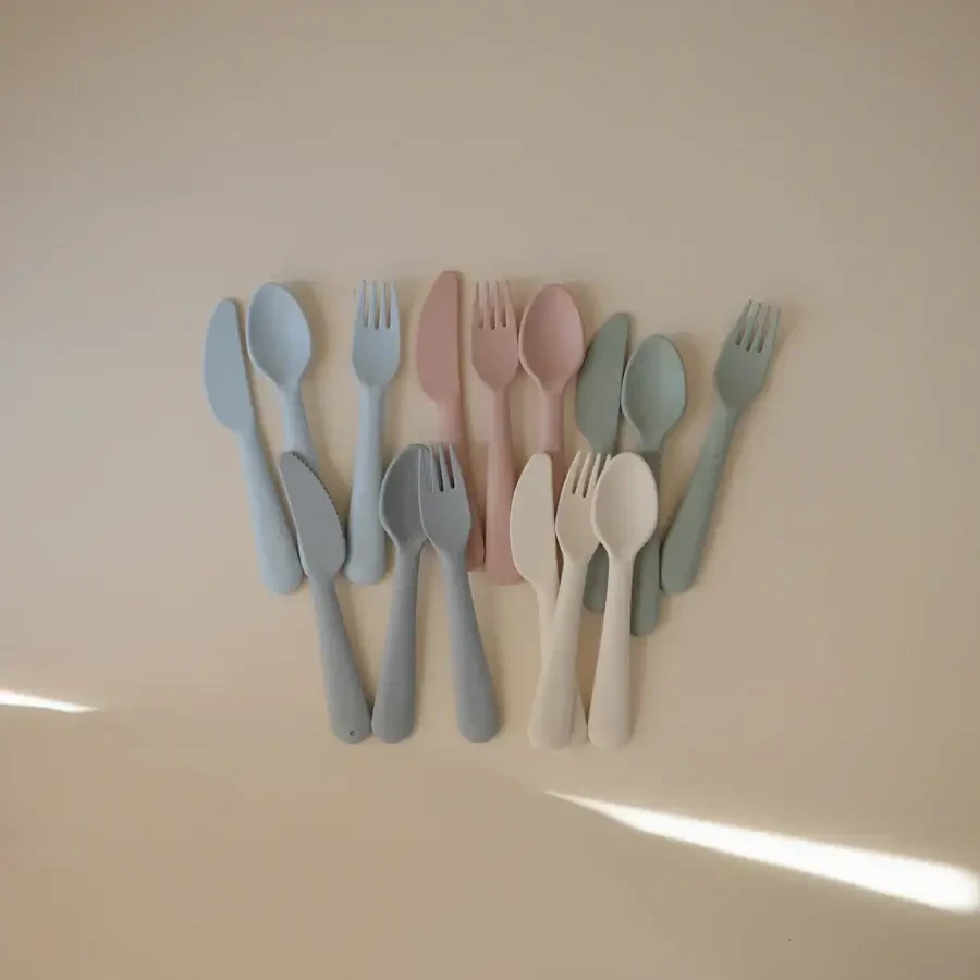 Zestaw sztućców - Powder blue / Mushie