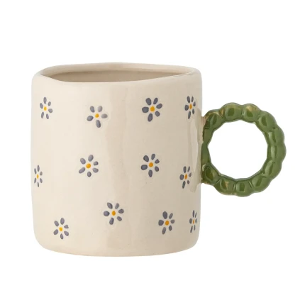 Dziecięcy kubek z kamionki - Dorthea, White / Bloomingville Mini