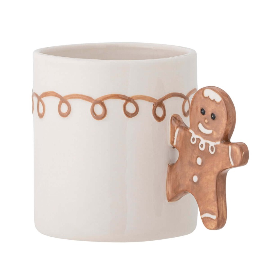 Dziecięcy kubek z kamionki ze świątecznym uchem - Ginnie, Brown / Bloomingville Mini