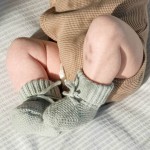 Buciki niechodki dziergane bawełniane 0-6 m. - Silk / Lodger