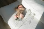 Buciki niechodki dziergane bawełniane 0-6 m. - Silk / Lodger