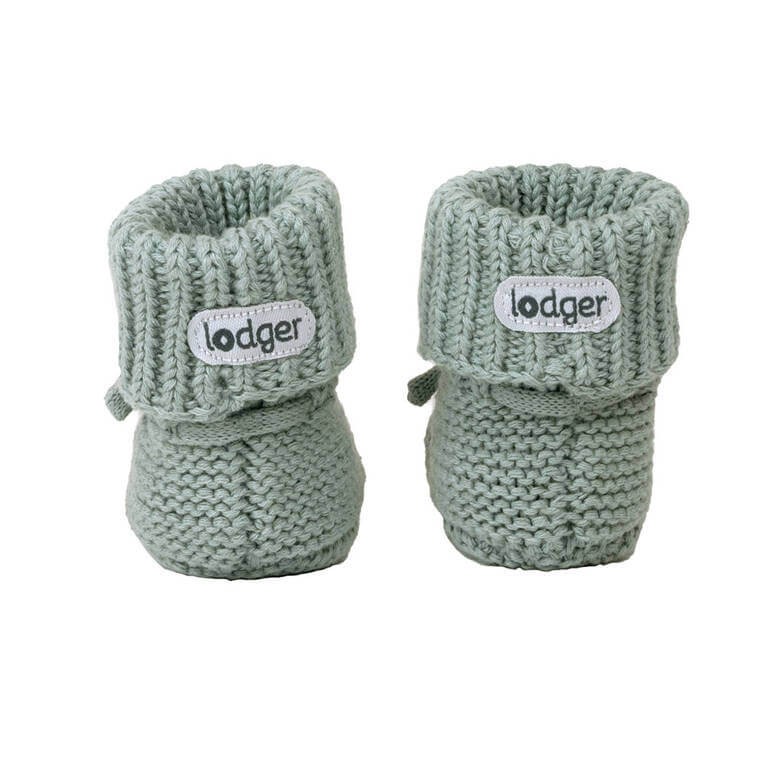 Buciki niechodki dziergane bawełniane 0-6 m. - Silk / Lodger