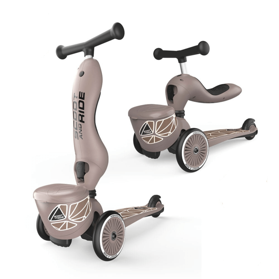Highwaykick 1 Lifestyle 2w1 Jeździk i hulajnoga z zamykanym schowkiem 1-5 lat Brown Lines / Scootandride