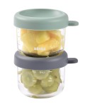 Zestaw pojemników słoiczków szklanych z zamknięciem 2 x 150 ml Mineral, Sage green / Beaba
