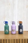 Bidon ze stali nierdzewnej z ustnikiem i uchwytem Little Gang, 500 ml - Rainbow green / Lassig