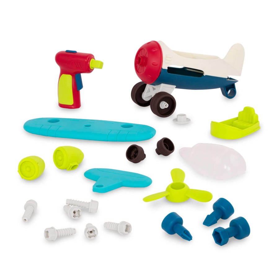 Happy Cruisers – Take-apart airplane – samolot do demontażu i skręcania, z wiertarką / B.Toys