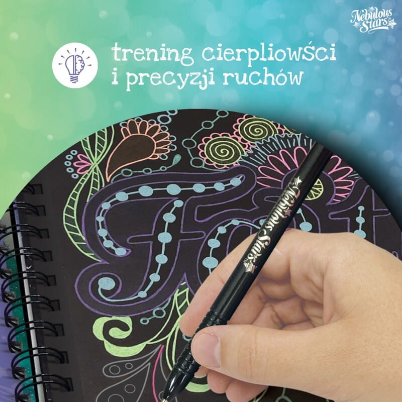 Kolorowanki z czarnymi kartkami i pisakami M Coralia / Nebulous Stars