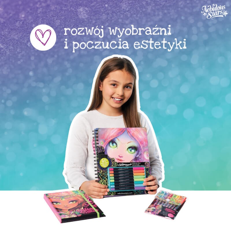 Kolorowanki z czarnymi kartkami i pisakami M Coralia / Nebulous Stars