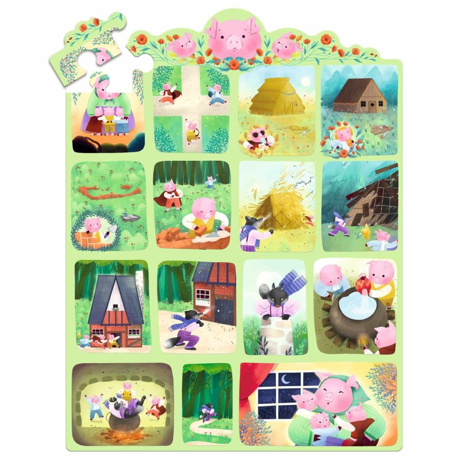 Puzzle opowieść - TRZY MAŁE ŚWINKI 35 el. / Djeco