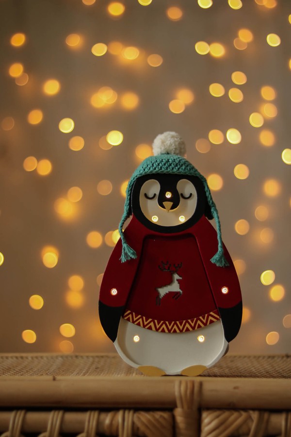 Lampa Little Lights Mini Świąteczny Pingwinek - Red / Little Lights