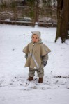 Ponczo z wełny merino beż / Simple Wool