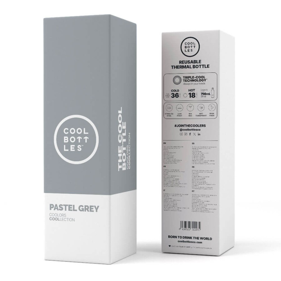 Butelka termiczna Triple cool - Pastel Grey, 750 ml / Cool Bottles