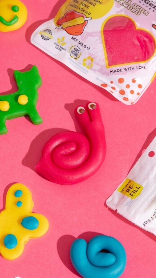 Naturalna ciastolina do zabawy, KOLORY PODSTAWOWE, eko-pack 6 szt. Re-Fill Play Dough / ChildGen