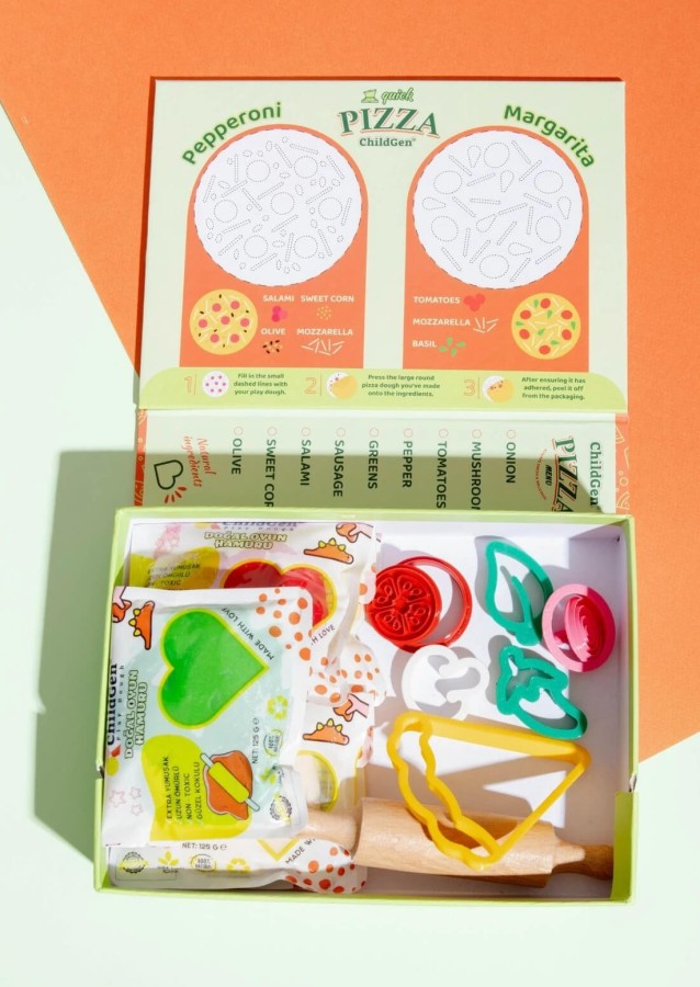 Zestaw kreatywny PIZZA, 100% naturalna ciastolina i akcesoria / ChildGen
