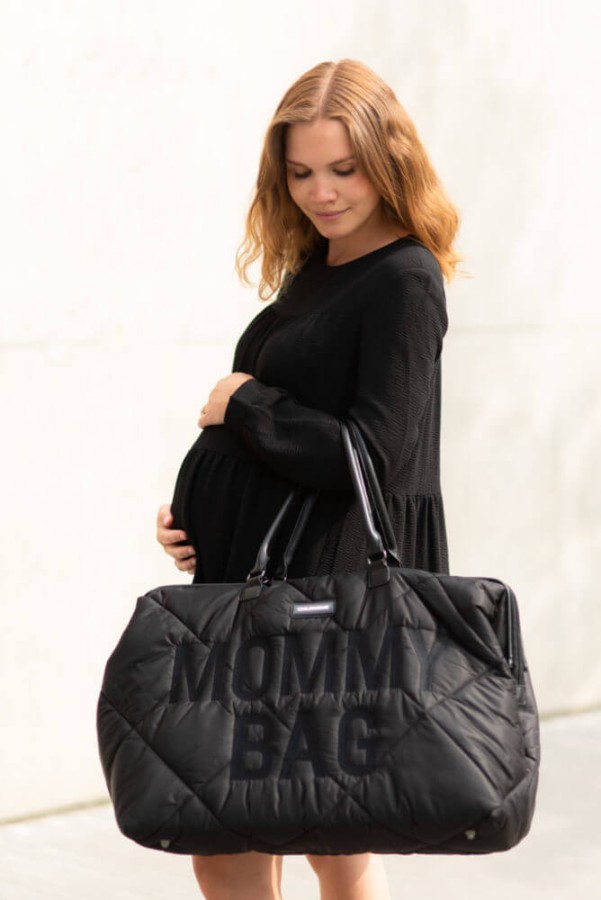 Torba Mommy Bag Pikowana Czarna / Childhome