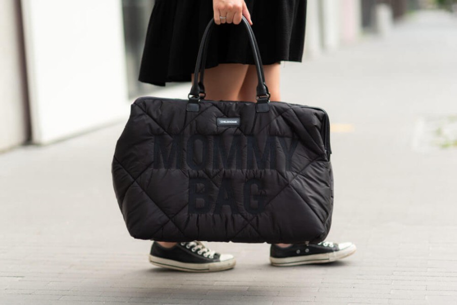 Torba Mommy Bag Pikowana Czarna / Childhome