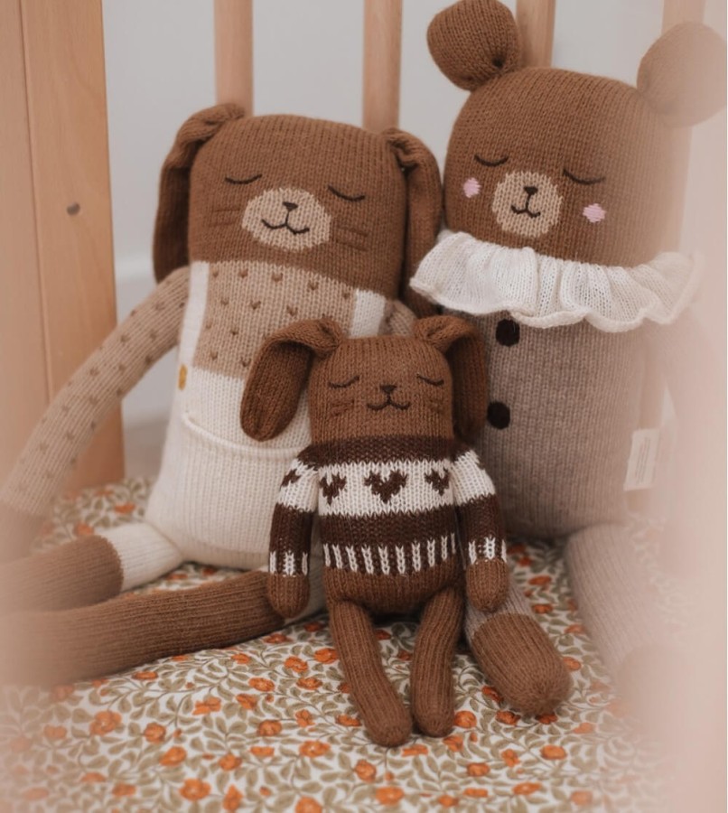 Dziergany królik z wełny alpaki - dark mocha jaquard sweater / Main Sauvage