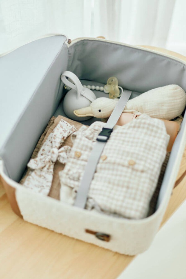 Walizka dziecięca Mini Traveller Teddy bear White / Childhome