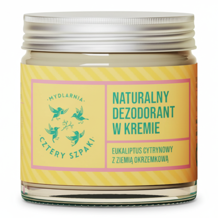 Naturalny dezodorant w kremie o zapachu Eukaliptusa Cytrynowego, 60 ml / Mydlarnia Cztery Szpaki