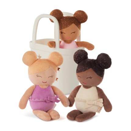 Doll Bundle - Trio laleczek kąpielowych z koszykiem / LullaBaby