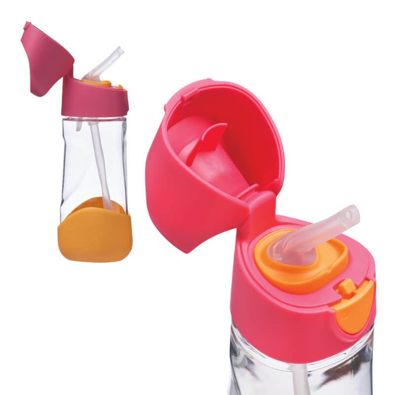 Zestaw Mini Lunchbox + Butelka tritanowa ze słomką 450 ml - Strawberry Shake