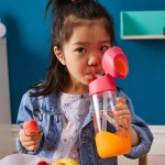Zestaw Mini Lunchbox + Butelka tritanowa ze słomką 450 ml - Strawberry Shake