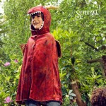 Kostium peleryna z kapturem - maską czerwony smok Red dragon, 4-7 lat / Souza!