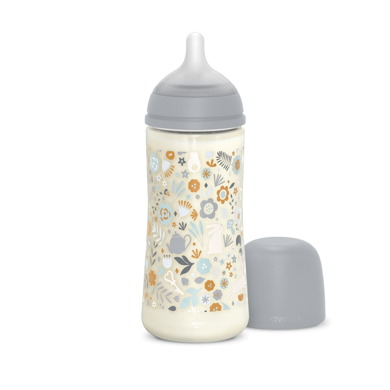 Butelka 360 ml ze smoczkiem fizjologicznym SX Pro o szybkim przepływie - niebieska liberty Wonderland / Suavinex