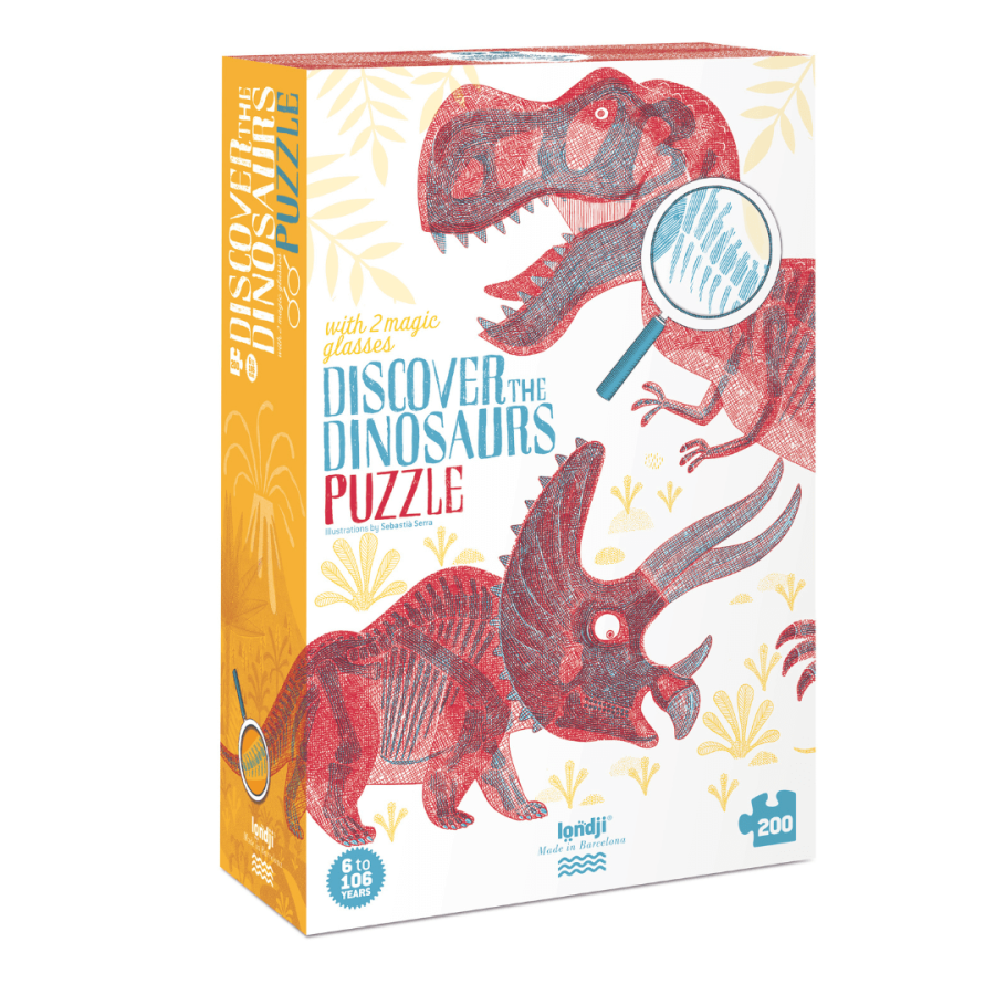 Puzzle z grą obserwacyjną Odkryj Dinozaury / Londji