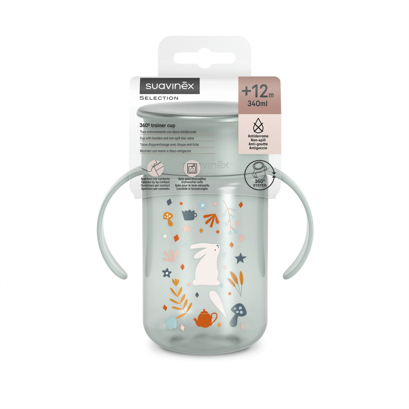 Kubek treningowy 360° Wonderland 340 ml - miętowy / Suavinex