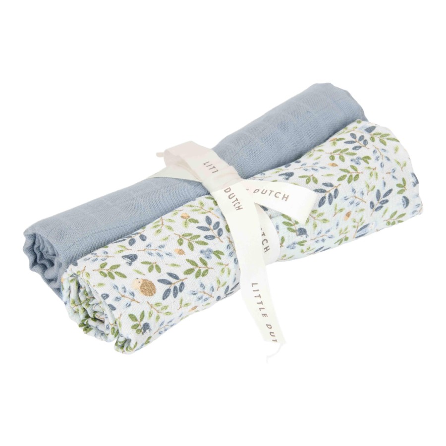 Otulacze muślinowe 70x70 cm - Forest Adventure & Denim Blue / Little Dutch