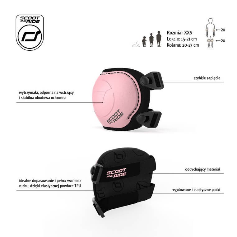 Zestaw ochraniaczy dla dzieci XXS Rose / Scootandride