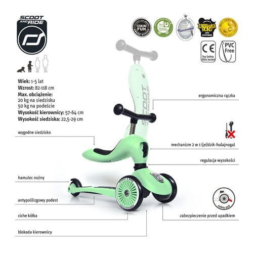 Highwaykick 1 2w1 Jeździk i hulajnoga 1-5 lat Kiwi kolekcja Icecream 2020 / Scootandride