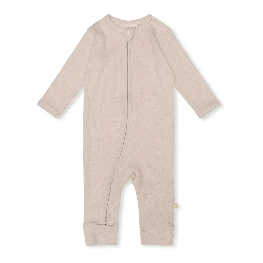 Pajacyk z suwakiem Cathia - light brown melange / That's Mine