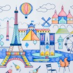Zestaw do kolorowania z silikonową matą - Paris / Super Petit
