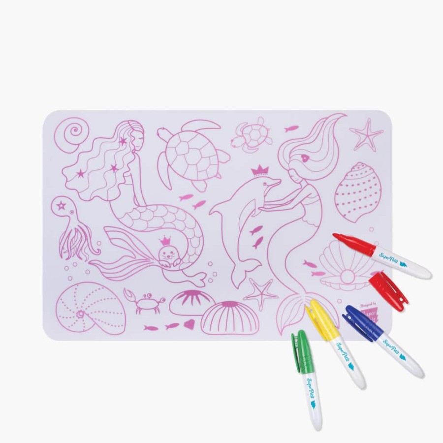 Mini zestaw do kolorowania z silikonową matą - Mermaid / Super Petit