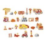 Magnesy drewniane Plac budowy 24 szt. 2+ / Janod