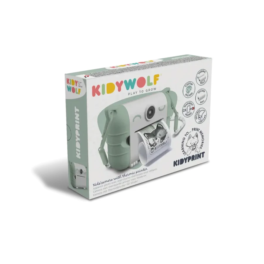 Aparat fotograficzny z funkcją drukowania KIDYPRINT - zielony / Kidywolf